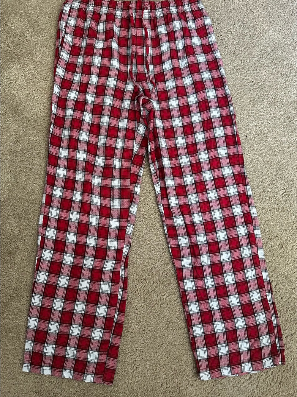 Kohl's Red and White Plaid Men's Medium Lounge Pants